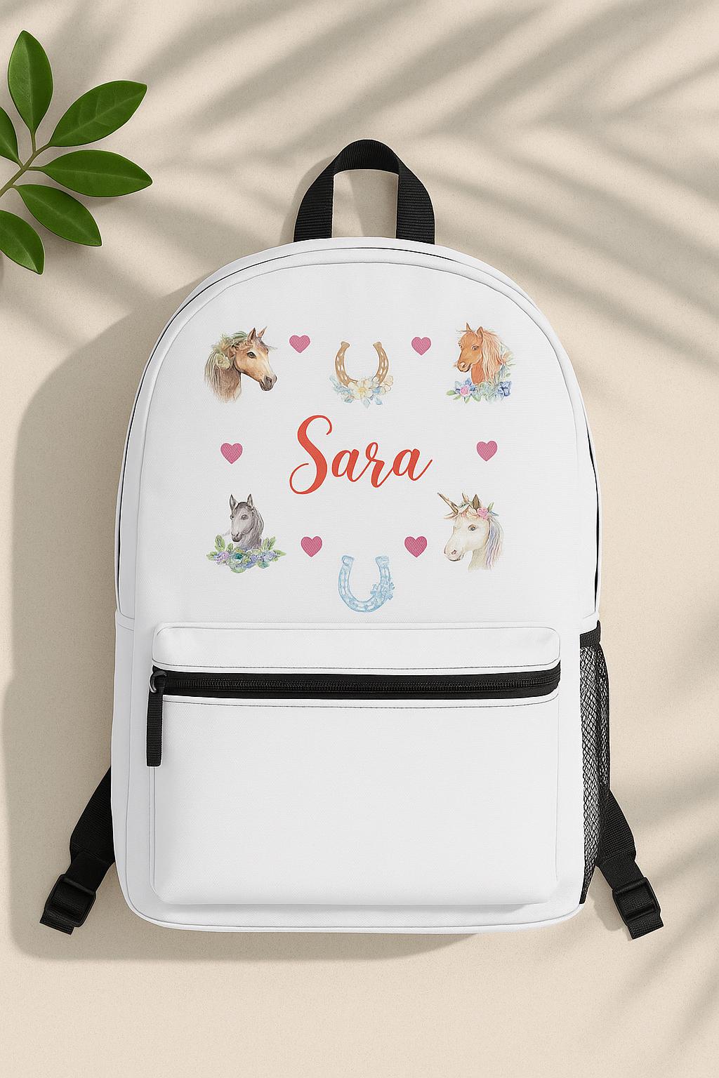 Personalized Fire Unicorn Backpack For Kids - Custom Name Bookbag For School, Travel, And Day Trips