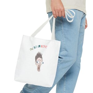 Schrullige Liebes-Einkaufstasche, Lustiges Geschenk für romantische Anlässe, Valentinstag, Umweltfreundliche Einkaufstasche, Süße Humortasche, Herz-Design