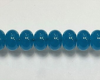 10mm range, Daydream blue, Tom's lampwork semi-transparent 2 beads, 1 pair, 92771-B