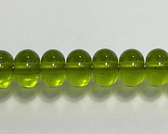 10mm range, Olive green, Tom's lampwork opaque 2 spacers, 1 pair 93190-B