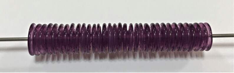 13mm range Veiled crimson purple 12 1 pair 95010-1 Tom/'s handmade lampwork transparent veiled crimson purple 2 MINI disc spacer
