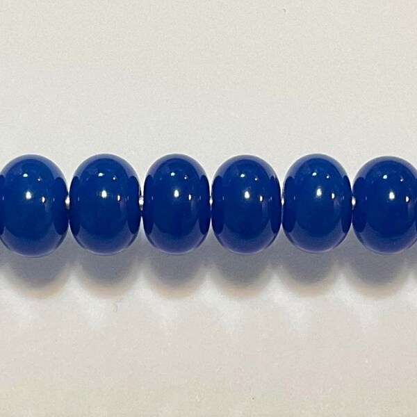 10mm range, Electric blue, Tom's lampwork transparent 2 spacer set, 1 pair,  93105-B