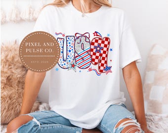 Preppy USA Flagge PNG: Fourth of Juli Sublimationsdesign (Digitaler Download)