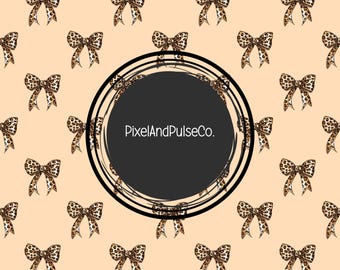 Leopard Bows Seamless Pattern: Fabric Sublimation File (PNG)