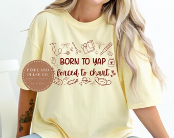 Born to Yap Nurse PNG, Girly Sublimation File (Digital File)