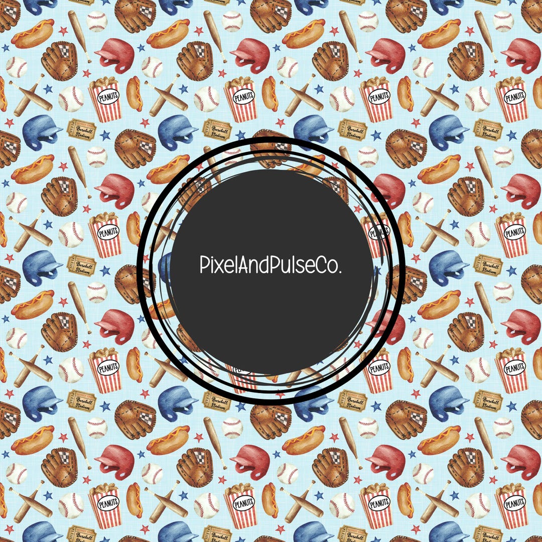 Baseball Seamless Pattern: Fabric Sublimation, Repeat Design (PNG ...