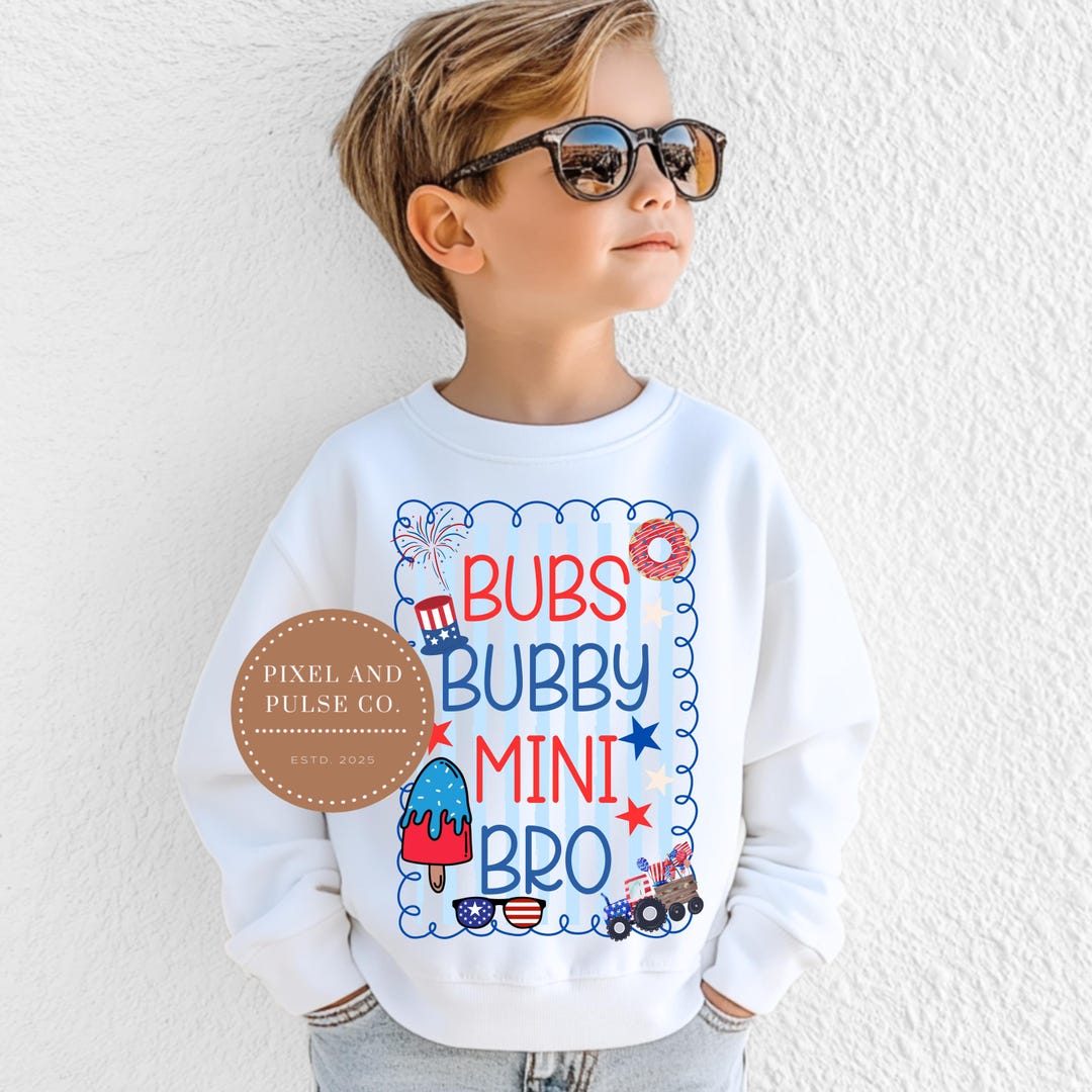 Bubs & Sis 4th of July PNG: USA Flag Sublimation Design (digital ...