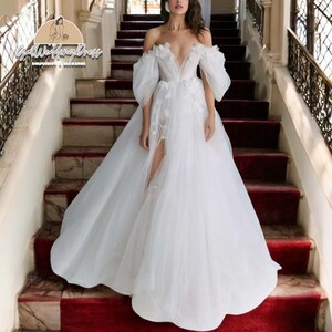 White Sexy Dress | Backless Deep V-Neck Dress | Bridal Wedding Gown | Floor Length