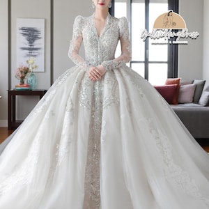 White Wedding Dress | Women Sequin Dress | Bridal Party Gown | Bridesmaid Outfit | High Waist Style