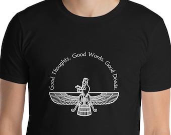 Camiseta Zoroastriana Faravahar Relaxed Fit, Afirmações Espirituais Persas