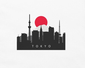 Tóquio, Japão, Camiseta de algodão de manga curta, Sol Nascente