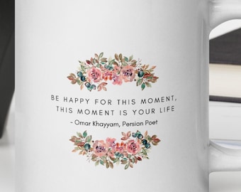 Caneca Omar Khayyam: Poesia Persa, Design Floral - 11/15/20oz