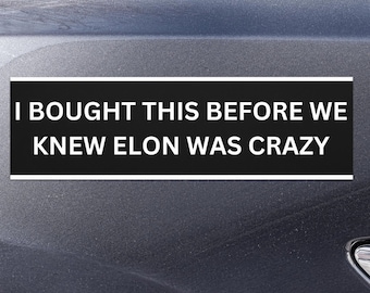 Comprei isso antes de sabermos que Elon era louco. Ímã de carros - dono de Tesla, presente da Tesla, Elon Musk, arrependimento de compra, caminhonete Tesla