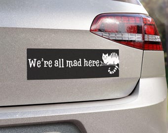 Alice in Wonderland Bumper Magnet: Cheshire Cat Car Decal