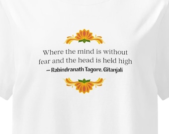 Camiseta feminina de algodão orgânico com citação de Gitanjali