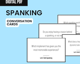 Spanking Conversation Cards for Couples, Let's talk spanking, BDSM Questions, Kink Game,  Adult Intimacy, 18+ impact game