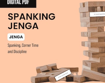 DIGITAAL: Jenga-spel met billenkoek | BDSM Jenga-blokken | Spel voor volwassenen 18+ | Kinkfeestspel | Printbaar