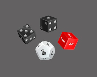 Dados de Disciplina, Juego de Dados de Azotes - Azotes, Recompensas y Castigos, Juego de Impacto para mayores de 18 años
