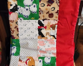 Farm Animal Patchwork Baby Quilt