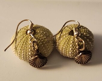 Silver Seashell Charm Earrings, Dangle Earrings