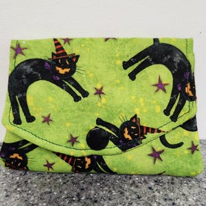 Halloween Black Cats Coin Purse, three pockets, gift