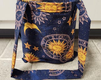 Moon and Sun Tote Bag, Celestial Shoulder Bag