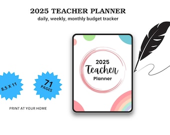 Teacher Planner | Teacher Planning Notebook | Teacher Daily Planner | Teacher Planner Printable | Teacher Productivity Planner | Gift