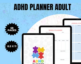 ADHD-planner voor volwassenen | Productiviteitsplanner | Weekplanner toevoegen | Adhd-levensplanner | Toevoegen-to-do-lijst | Geestelijke gezondheid | Add-dagboek