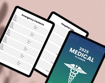 2025 Medical Planner | Health Organizer | Doctor Appointment Planner |Medication Tracker | Health Diary | Health Record Book |Health Planner