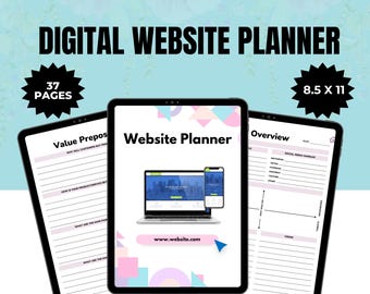 Digital Website Planner | Website planner | Digital planner | Printable planner | Business planner | Website template | Social media planner