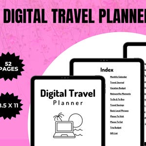 Digital Travel Planner | Travel planner | Vacation planner | Travel itinerary | Digital planner | Travel journal | Digital travel