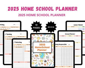 2025 Home School Planner | Homeschool Planner | Homeschool Planner Pages | Homeschool Planning | Teacher Planner |  Home School | Resources