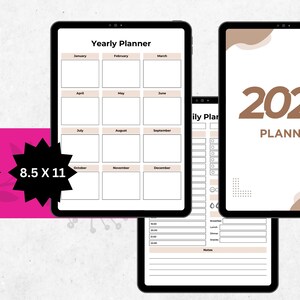 Planificador de 365 días para 2025 / Planificador mensual / Organizador anual / Agenda diaria Herramienta de productividad / Planificador de objetivos / Regalo único