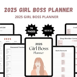 2025 Girl Boss Planner | Weekly Planner | Entrepreneur Journal | Boss Lady Planner | Productivity Journal | Planner for Women