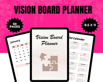 Vision Board Planner | Digital Planner | Mental Health | Digital planner | Productivity Planner | Printable planner | Vision Board Kit