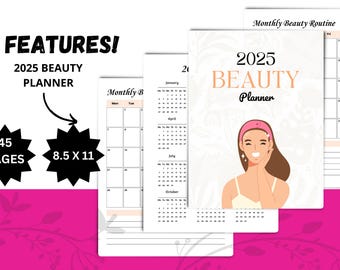 Skincare Planner, Beauty Routine, Planner Printable, Skin Care Planner, Glow Up Planner, Beauty Journal, Makeup Tracker Skincare Journal,