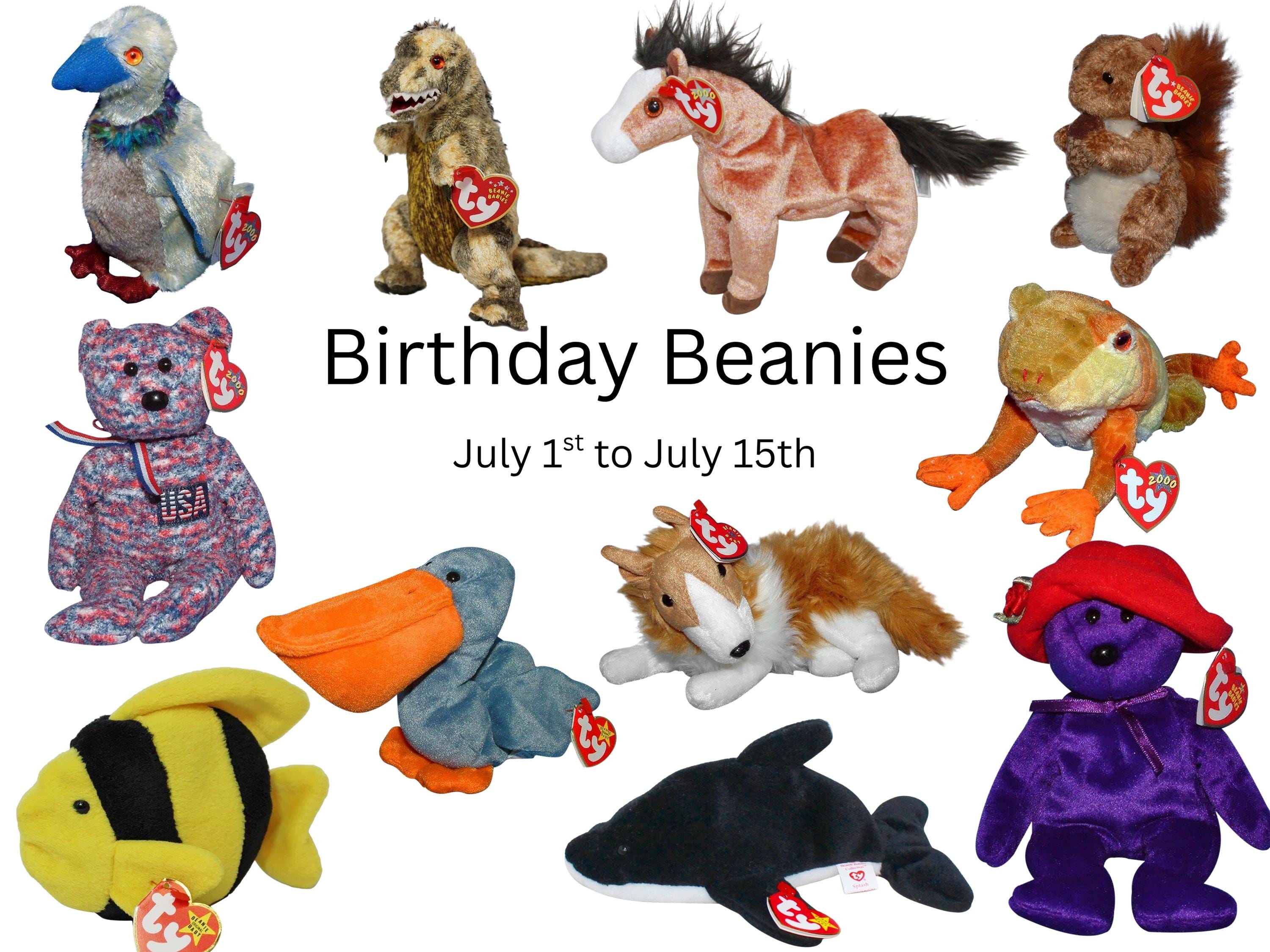 Ty Beanie Babies July 1-15 Birthdays| Select the Beanie Baby who shares your Birthday