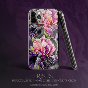 Purple Floral Tough Case for iPhone® Watercolor Irises Dark Fantasy Art