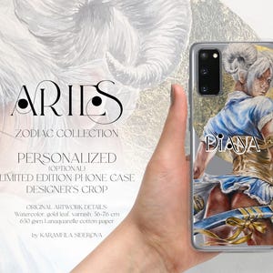 Personalised Woman Warrior Clear Case for Samsung® Zodiac Aries Gift for Her image 2