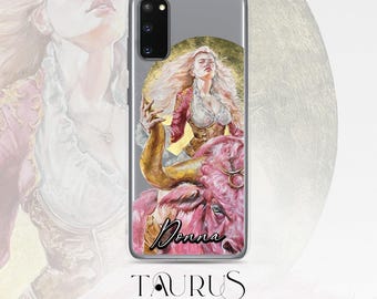 Sterrenbeeld Stier Vrouw Krijger Transparant Hoesje voor Samsung® Gepersonaliseerd Cadeau voor Haar