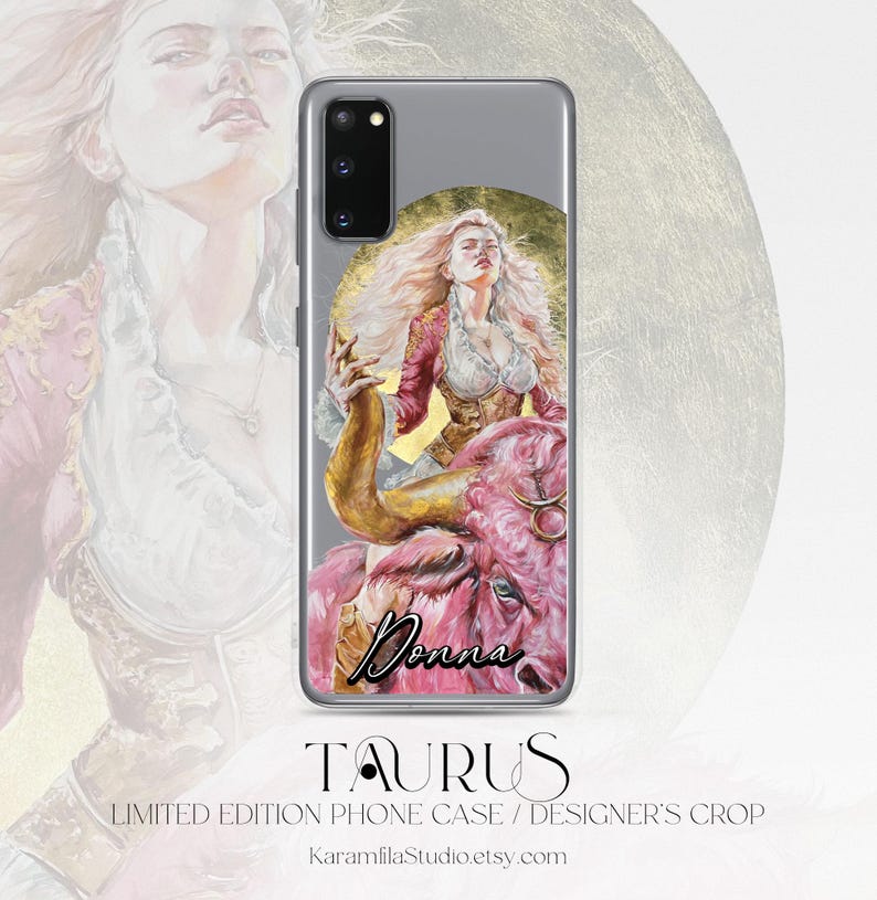 Zodiac Taurus Woman Warrior Clear Case for Samsung® Personalised Gift for Her image 1