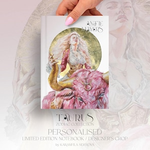 Personalised Zodiac Planner Taurus Custom Girl Boss Gift Teen Girls Back to School Hardcover journal matte