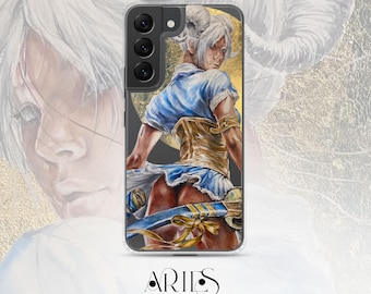 Gepersonaliseerde transparante hoes voor Samsung® met het sterrenbeeld Ram (Women Warrior) - Cadeau voor haar