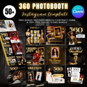 360 Photo Booth Instagram Template, 50+ Photo Booth Templates, 360 Booth flyer, Photo Booth Social Media Posts, Photo Booth Instagram