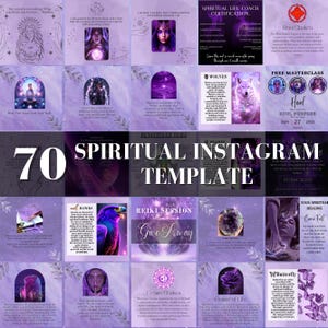 Spiritual Instagram Post Templates, Mystical Instagram Templates, Purple Spiritual Social Media Templates, Spiritual Business Canva Template