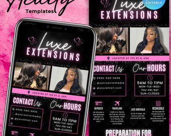 Black and Pink Acuity Scheduling Template for Hair Stylists, Lash Techs and MUAs, Hairstylist Scheduling Website, DIY Booking Site Canva