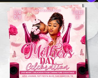 Mother's Day Party Flyer, Mother's Day Special Flyer, Celebration Flyer, Mommy Brunch Flyer, Mother's day dinner, Editable Canva Template