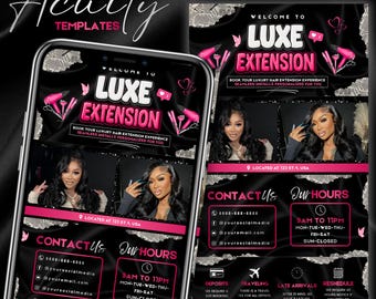 Black and Pink Acuity Scheduling Template for Hair Stylists, Lash Techs and MUAs, Hairstylist Scheduling Website, DIY Booking Site Canva