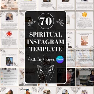 Spiritual Instagram Post Templates, Mystical Instagram Templates, White Spiritual Social Media Templates, Spiritual Business Canva Template