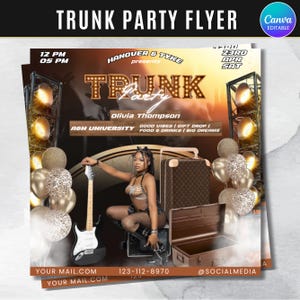Trunk Party Flyer, Graduation Party Invitation, College Send Off Invitation, Social Media Flyer, Editable Canva Template, Instant Download